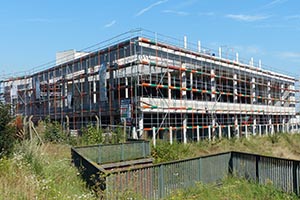 Der Rohbau fast fertig.